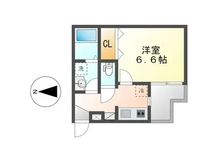 ルシエル吹上(1K/1階)の間取り写真