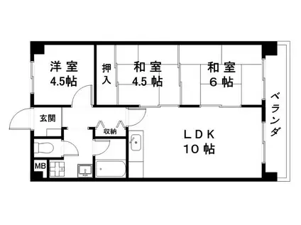 メゾンニシムラ(3LDK/2階)の間取り写真