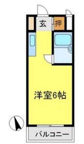 TOP川越第4(ワンルーム/2階)の間取り写真