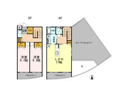 パラボリカ(2LDK/3階)の間取り写真