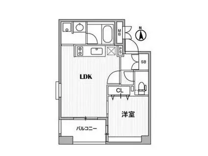 クリオ三田ラ・モード(1DK/6階)の間取り写真