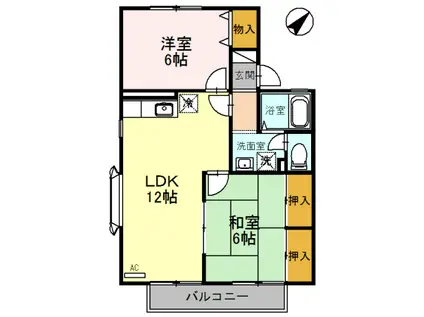 ロイヤルシャトーF(2LDK/2階)の間取り写真