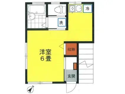 アトリエル(ワンルーム/1階)の間取り写真