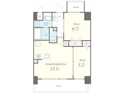 コンフォート城西(2LDK/10階)の間取り写真