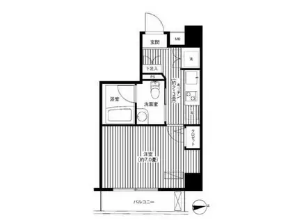 ハラスパジオ下北沢(1K/1階)の間取り写真