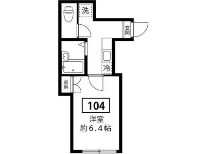 JTテラスハウス南大泉(1K/1階)の間取り写真