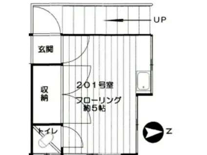 大洋荘(ワンルーム/2階)の間取り写真