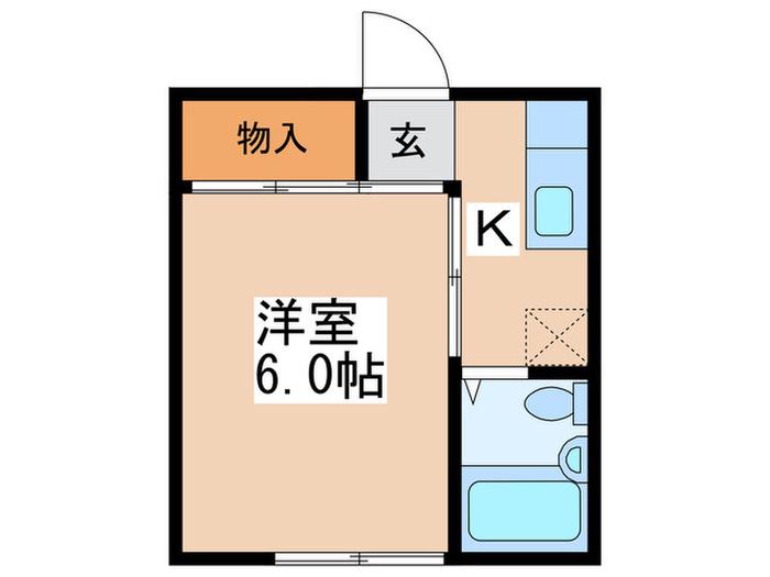 スコラハウス前原(1K/2階)の間取り写真