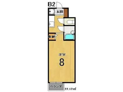 スクリーン3233(1K/2階)の間取り写真