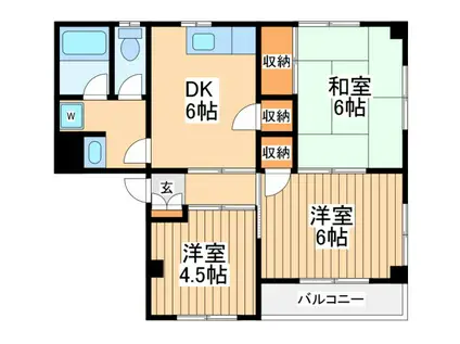 アドリーム(3DK/1階)の間取り写真