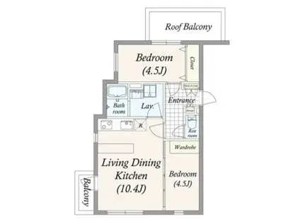 GRAN PASEO 池尻大橋(2LDK/4階)の間取り写真