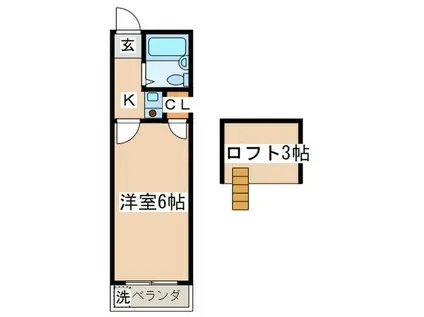 エリーズハウス(1K/2階)の間取り写真