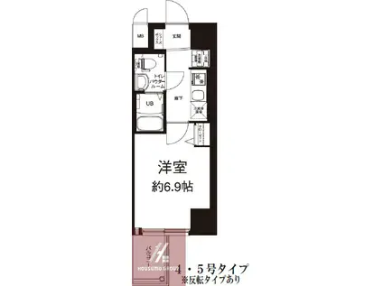 エグゼ大阪CITYルーエ(1K/10階)の間取り写真