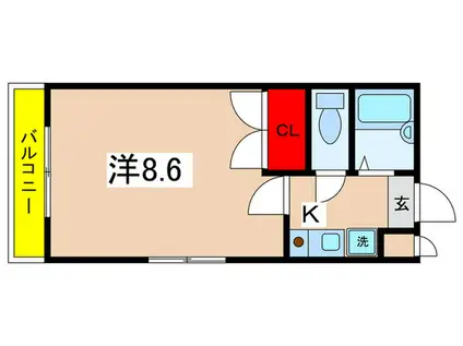 アム-ルグランシャリオ(1K/1階)の間取り写真