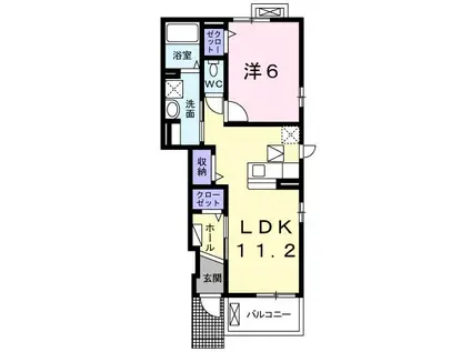 グランドソレイユ(1LDK/1階)の間取り写真