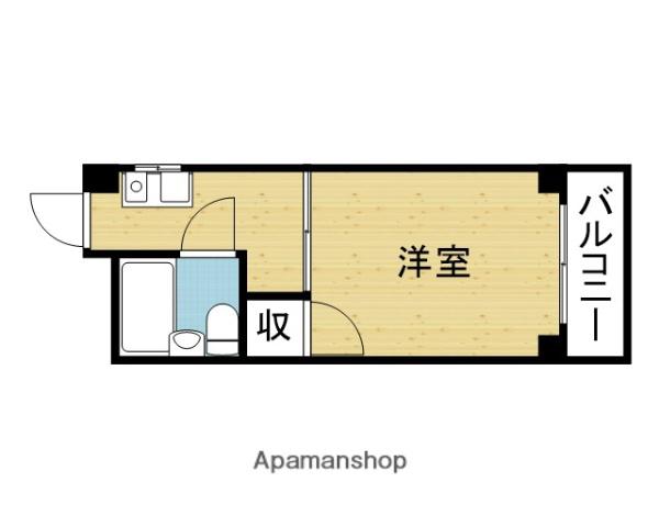 シャルマン加美東(1K/4階)の間取り写真
