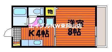 宮の里メゾン(1K/1階)の間取り写真