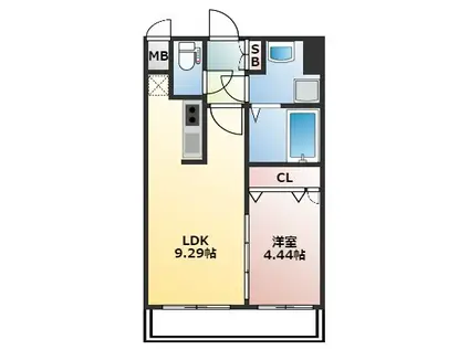 CALM RIVIERE箱崎(1LDK/6階)の間取り写真