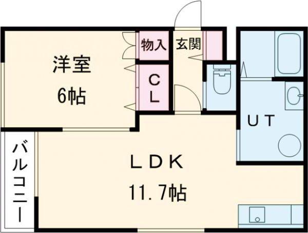 ジェーハイツ山手(1LDK/2階)の間取り写真