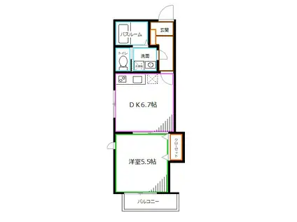 クロスコート目白B(1DK/2階)の間取り写真