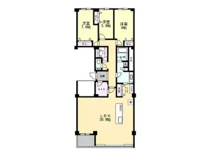 目白パーク・マンション(3LDK/10階)の間取り写真