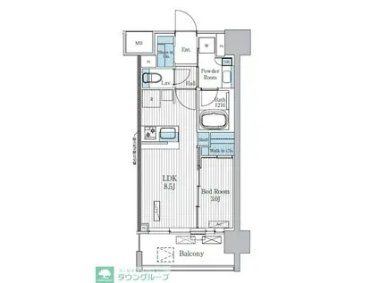 TERRA蚕糸の森(1LDK/7階)の間取り写真