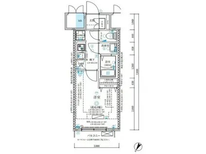 ディアレイシャス名古屋中村公園II(1K/6階)の間取り写真