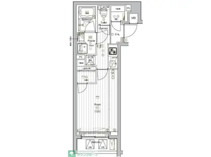 THE PREMIUM CUBE G 大崎(1K/2階)の間取り写真