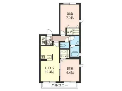 イルソーレ(2LDK/2階)の間取り写真