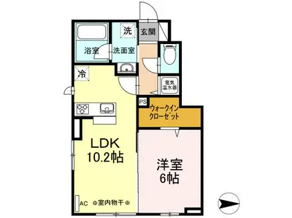 ＪＲ奥羽本線 青森駅 バス乗車時間：10分 最寄りバス停で下車 徒歩4分 2階建 築7年(1LDK/1階)の間取り写真