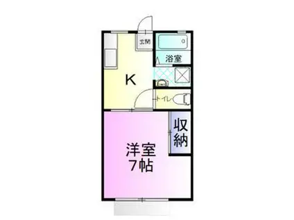 サンハイツ泉が丘(1K/1階)の間取り写真