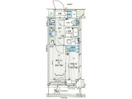 ジェノヴィア小村井(1DK/3階)の間取り写真