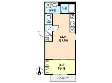 GRADUS八千代中央II(1LDK/2階)の間取り写真