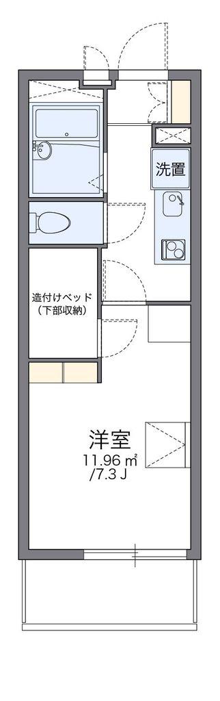 レオパレスセントグレースB(1K/3階)の間取り写真