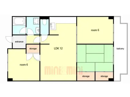 ヒルズ熊内(3LDK/2階)の間取り写真
