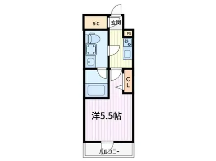 ジェノヴィア西川口III(1K/9階)の間取り写真