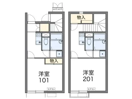 レオネクストプロシードII(1K/1階)の間取り写真