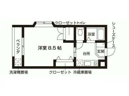 アーク習志野台(1K/1階)の間取り写真