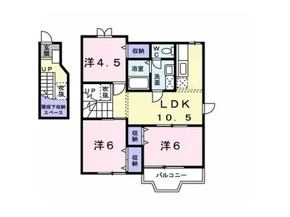 PALM イースト パームイースト(3LDK/2階)の間取り写真