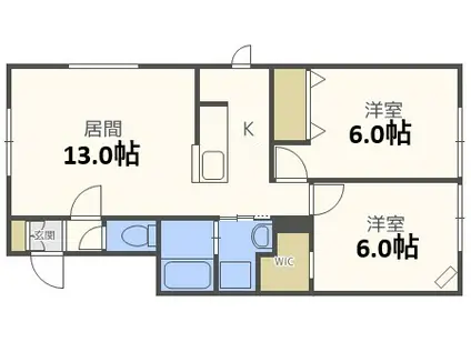 ルミエール 2・1II(2LDK/1階)の間取り写真