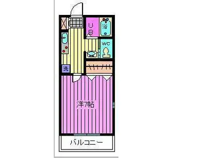ホリーパレス南浦和(1K/2階)の間取り写真