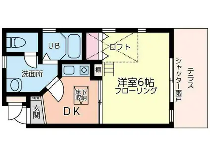 ハーモネストイン(1DK/1階)の間取り写真