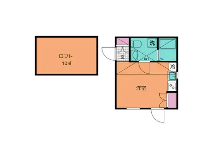 カルチェ・ラタンICU前(ワンルーム/1階)の間取り写真