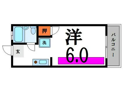 ダイニ雅(ワンルーム/1階)の間取り写真