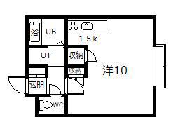COTTON HOUSE21(1K/1階)の間取り写真