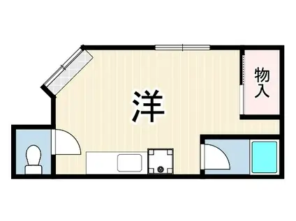 西上橘マンション2(ワンルーム/1階)の間取り写真