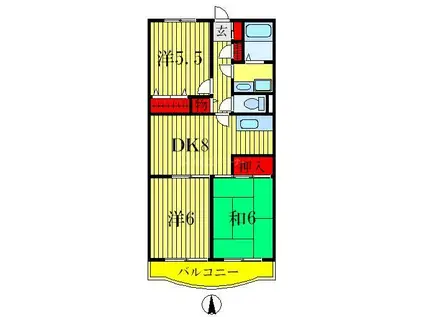 アルシオン西水元(3DK/3階)の間取り写真