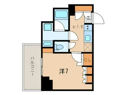 ブライズ白金台(1K/4階)の間取り写真