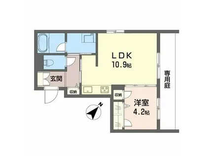 シャーメゾンアルメリア(1LDK/1階)の間取り写真