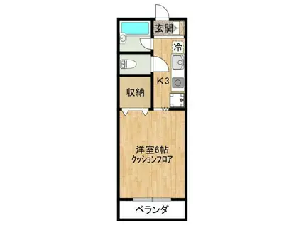 ベルクレール(1K/4階)の間取り写真
